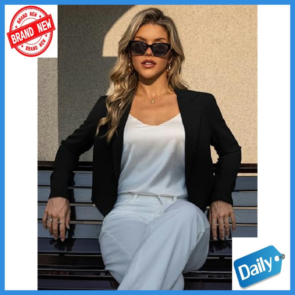 Cropped Blazer Lightweight Polyester Business Cas… - image 7